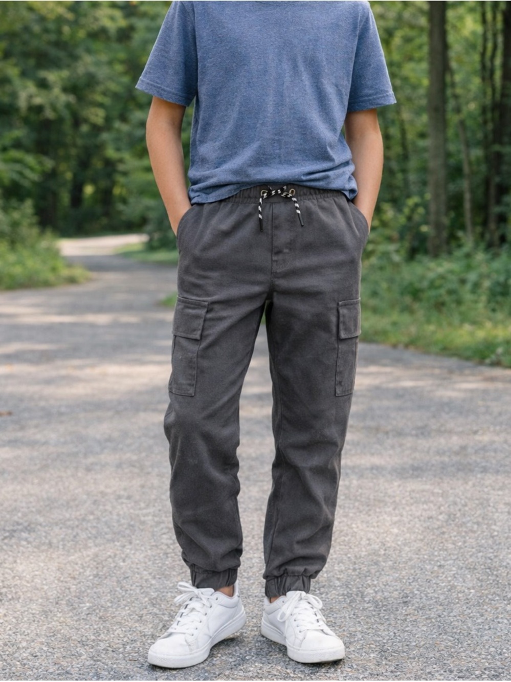 Public Supply Co- Boys Gray Cargo Jogger Pants size 10/12
